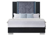 YLIME WAVY BLACK QUEEN BED WITH LED - All Brands Furniture (NJ)