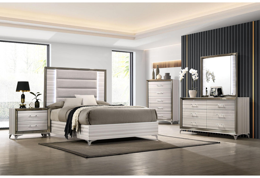ZAMBRANO WHITE QUEEN BED GROUP WITH VANITY SET - All Brands Furniture (NJ)