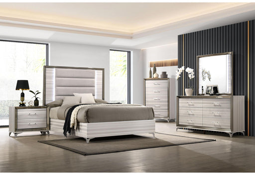 ZAMBRANO WHITE QUEEN BED GROUP WITH VANITY SET - All Brands Furniture (NJ)