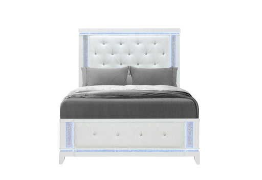 ALINA WHITE QUEEN BED WITH LED - All Brands Furniture (NJ)