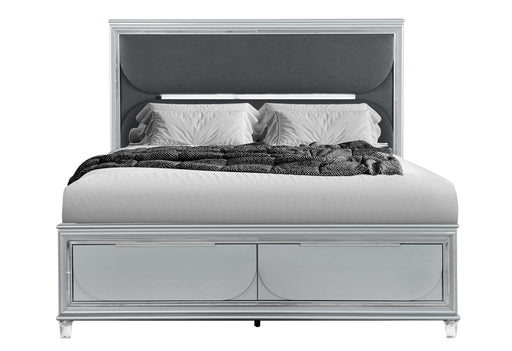 CALEB SILVER QUEEN BED WITH LED - All Brands Furniture (NJ)