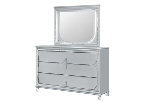 CALEB SILVER MIRROR WITH LED - All Brands Furniture (NJ)