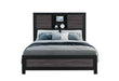 LISBON GREY/BLACK BOOKCASE QUEEN BED - All Brands Furniture (NJ)