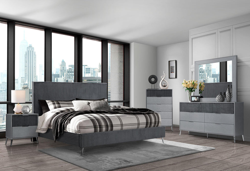 ENZO DARK GREY QUEEN BED GROUP - All Brands Furniture (NJ)