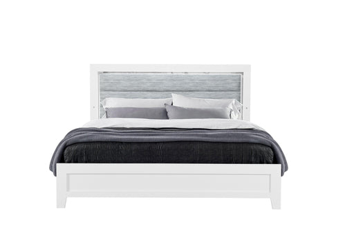 LUCCIA WHITE QUEEN BED WITH LED - All Brands Furniture (NJ)