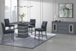 MONACO DARK GREY BAR TABLE AND 4 MONACO DARK GREY BAR STOOLS - All Brands Furniture (NJ)