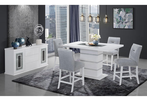 MONACO WHITE RECTANGULAR BAR TABLE + MONACO BS-N - All Brands Furniture (NJ)