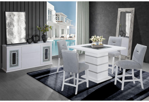 MONACO WHITE BAR TABLE + MONACO BS-N - All Brands Furniture (NJ)