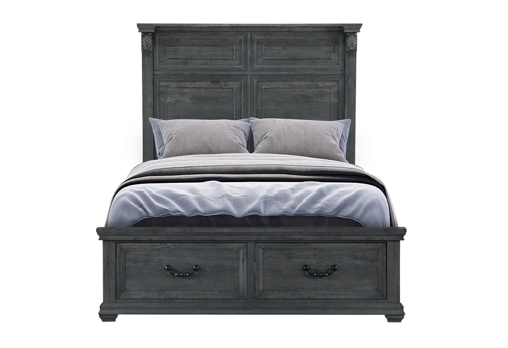 TATUM GREY QUEEN BED WITH STORAGE - All Brands Furniture (NJ)