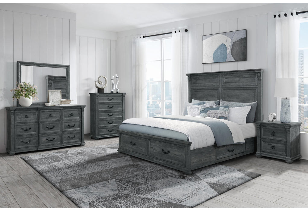 TATUM GREY FULL BED GROUP WITH STORAGE - All Brands Furniture (NJ)