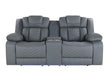 U7068 GREY 10 POWER CONSOLE RECLINING LOVESEAT WITH LED - All Brands Furniture (NJ)