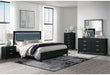 REID BLACK QUEEN BED GROUP WITH LED - All Brands Furniture (NJ)