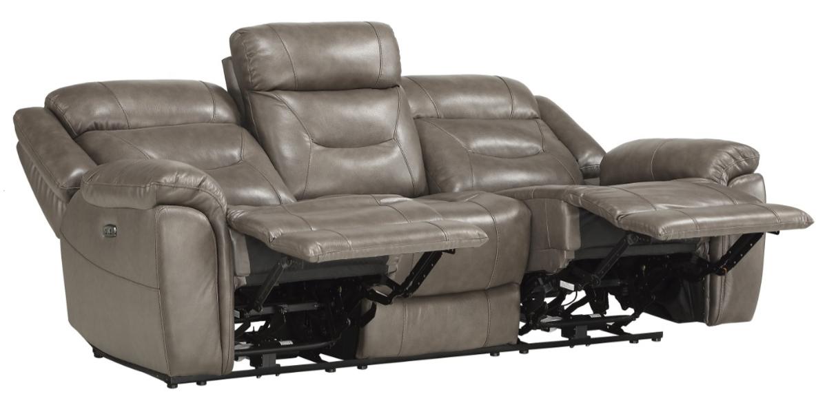 Homelegance Furniture Danio Power Double Reclining Sofa with Power Headrests in Brownish Gray 9528BRG-3PWH - All Brands Furniture (NJ)