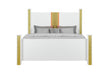 Logan White-Gold Bed - All Brands Furniture (NJ)