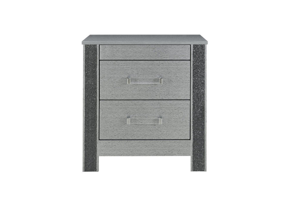 Logan Silver Nightstand - All Brands Furniture (NJ)