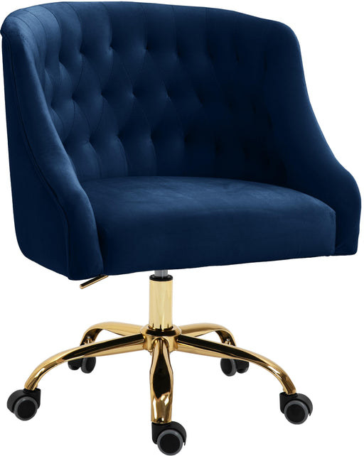 Arden Navy Velvet Office Chair - All Brands Furniture (NJ)