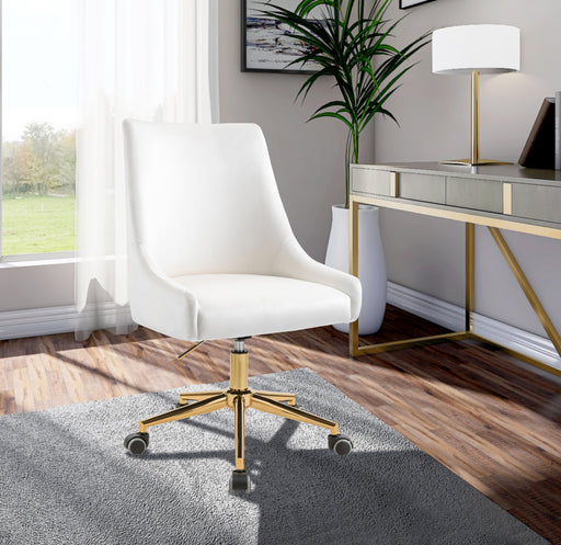 Karina Cream Velvet Office Chair - All Brands Furniture (NJ)