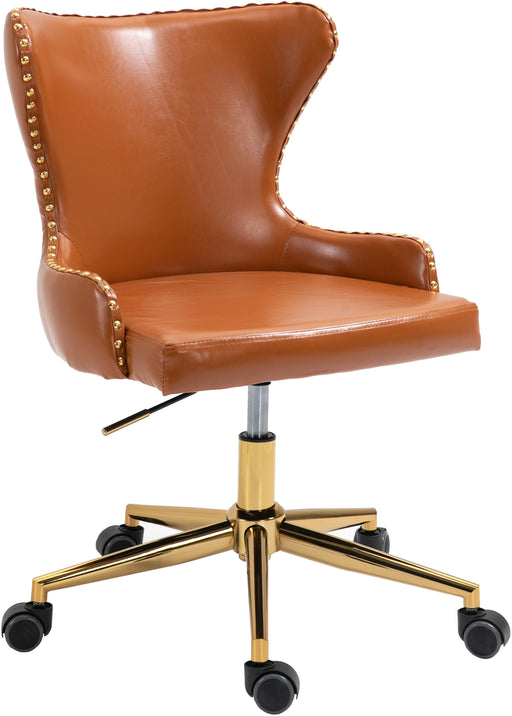 Hendrix Cognac Faux Leather Office Chair - All Brands Furniture (NJ)