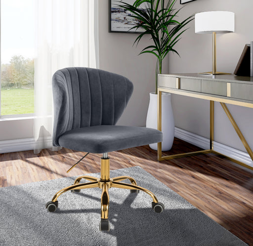 Finley Grey Velvet Office Chair - All Brands Furniture (NJ)