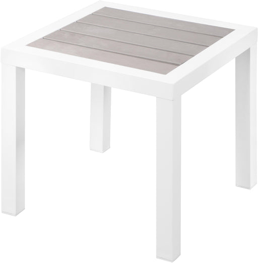 Nizuc Grey manufactured wood Outdoor Patio Aluminum End Table - All Brands Furniture (NJ)