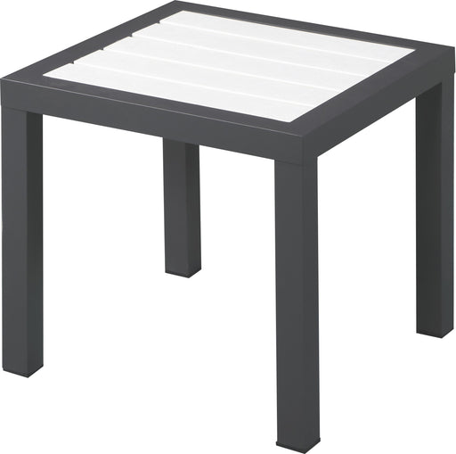 Nizuc White manufactured wood Outdoor Patio Aluminum End Table - All Brands Furniture (NJ)