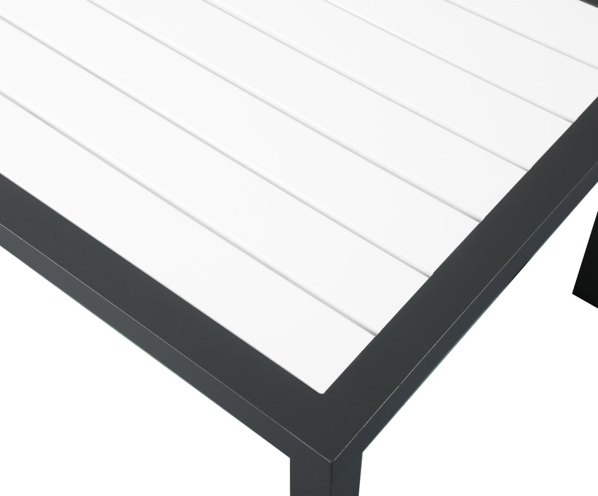 Nizuc White manufactured wood Outdoor Patio Aluminum End Table - All Brands Furniture (NJ)