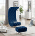 Crescent Navy Velvet Ottoman - All Brands Furniture (NJ)