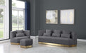 Marquis Grey Velvet Ottoman - All Brands Furniture (NJ)