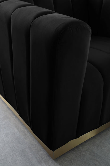 Marlon Black Velvet Sofa