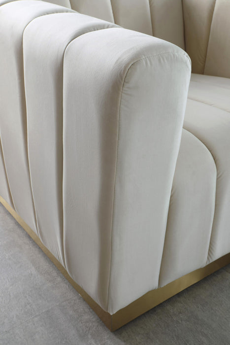 Marlon Cream Velvet Sofa - All Brands Furniture (NJ)