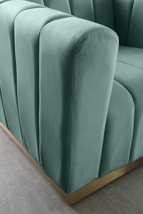 Marlon Mint Velvet Loveseat