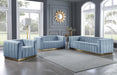 Marlon Sky Blue Velvet Loveseat - All Brands Furniture (NJ)