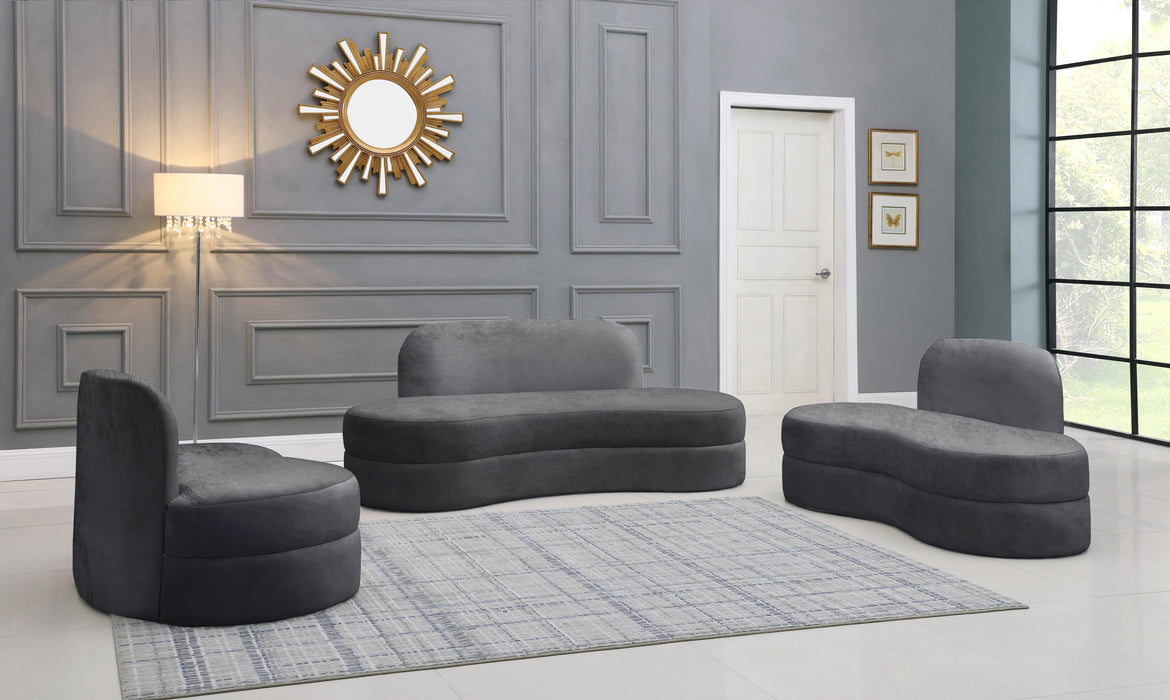 Mitzy Grey Velvet Sofa - All Brands Furniture (NJ)