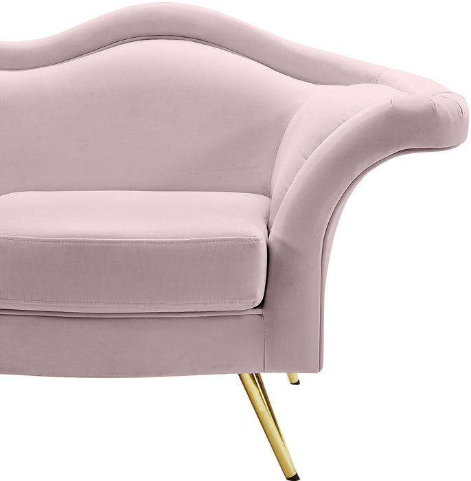 Lips Pink Velvet Loveseat - All Brands Furniture (NJ)