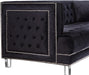 Lucas Black Velvet Loveseat - All Brands Furniture (NJ)