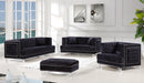 Lucas Black Velvet Ottoman - All Brands Furniture (NJ)