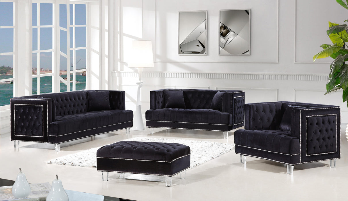 Lucas Black Velvet Sofa - All Brands Furniture (NJ)