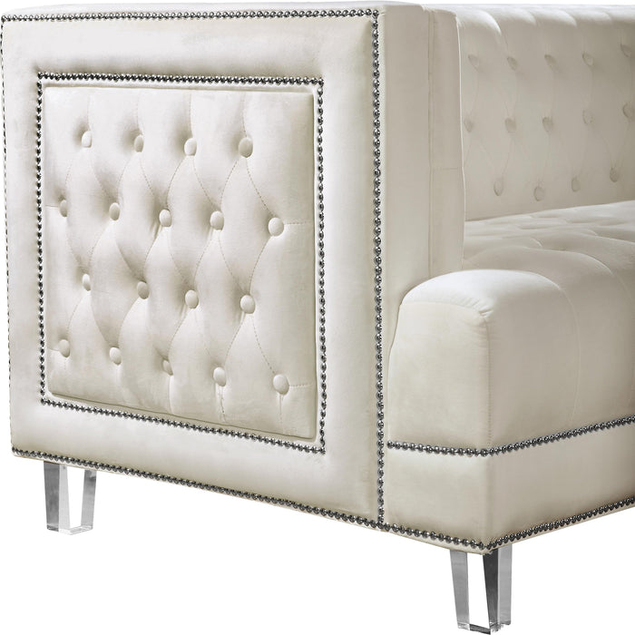 Lucas Cream Velvet Loveseat - All Brands Furniture (NJ)