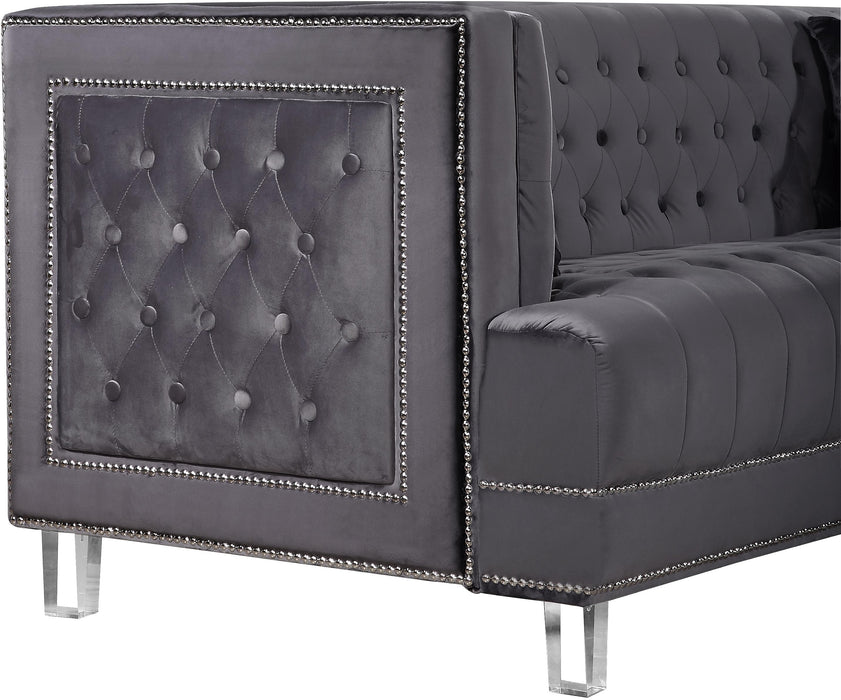Lucas Grey Velvet Loveseat - All Brands Furniture (NJ)