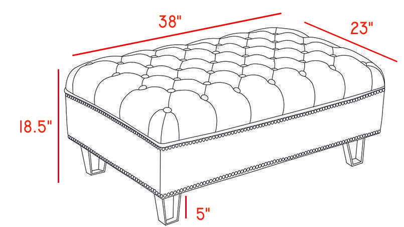 Lucas Cream Velvet Ottoman - All Brands Furniture (NJ)