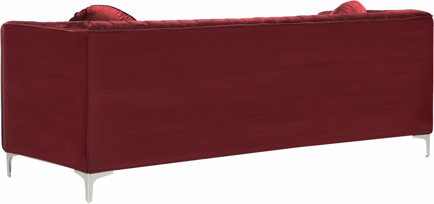 Isabelle Burgundy Velvet Sofa - All Brands Furniture (NJ)