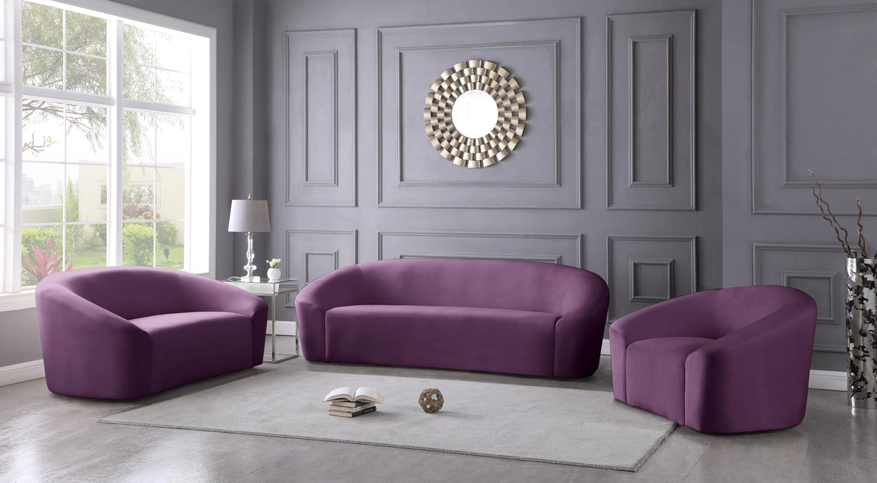 Riley Purple Velvet Loveseat - All Brands Furniture (NJ)