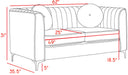 Isabelle Grey Velvet Loveseat - All Brands Furniture (NJ)