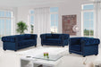 Bowery Navy Velvet Loveseat - All Brands Furniture (NJ)