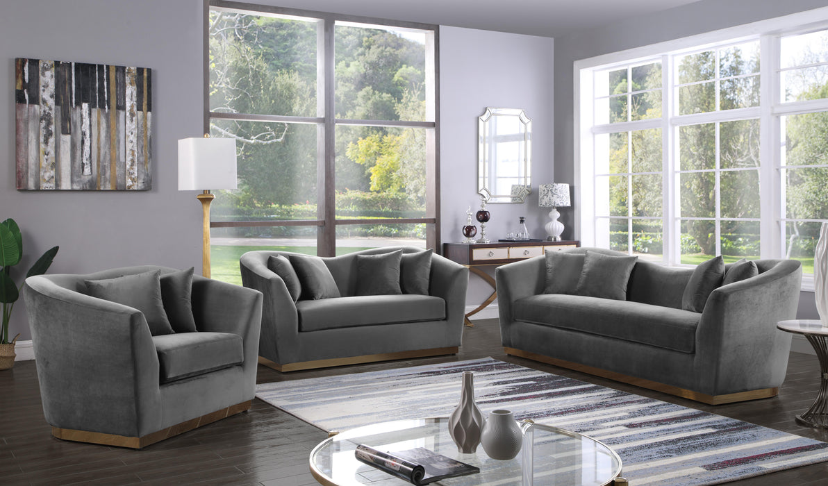 Arabella Grey Velvet Sofa - All Brands Furniture (NJ)