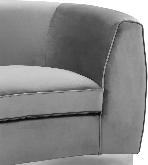 Julian Grey Velvet Sofa - All Brands Furniture (NJ)