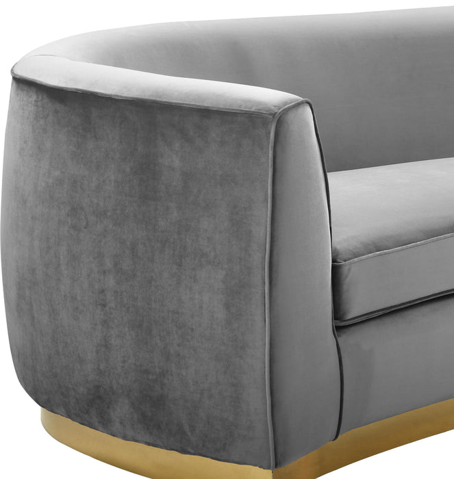 Julian Grey Velvet Sofa - All Brands Furniture (NJ)