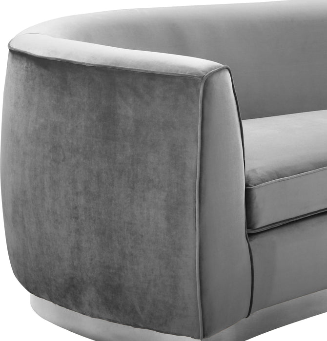 Julian Grey Velvet Sofa - All Brands Furniture (NJ)