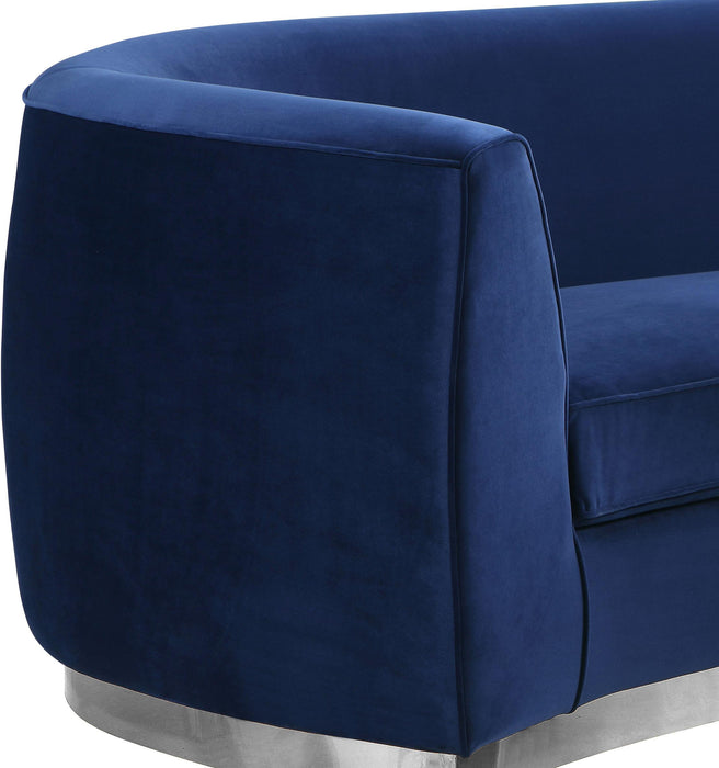 Julian Navy Velvet Loveseat - All Brands Furniture (NJ)