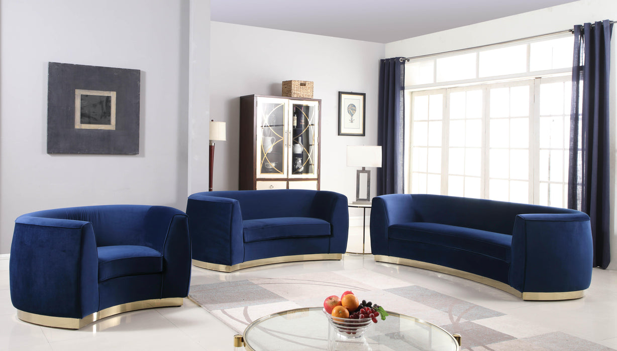 Julian Navy Velvet Sofa - All Brands Furniture (NJ)